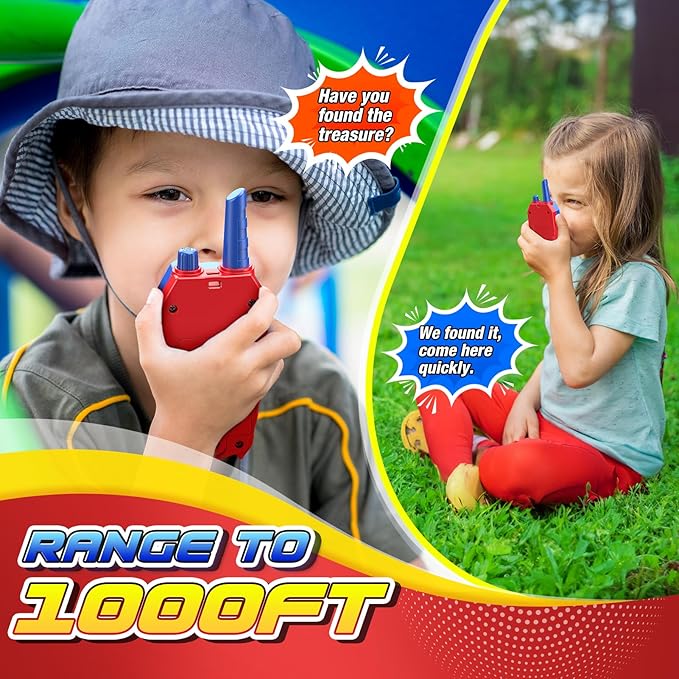 Kids Walkie Talkies for Boys: Toys Gifts for 3 4 5 6 7 8 Year Old Boys Girls Kids Walkie Talkies 2 Pack Outdoor Hiking Camping 2 Way Radio Toy Age 3-8 Year Old Boy Girl Birthday Gifts Ages 5-7