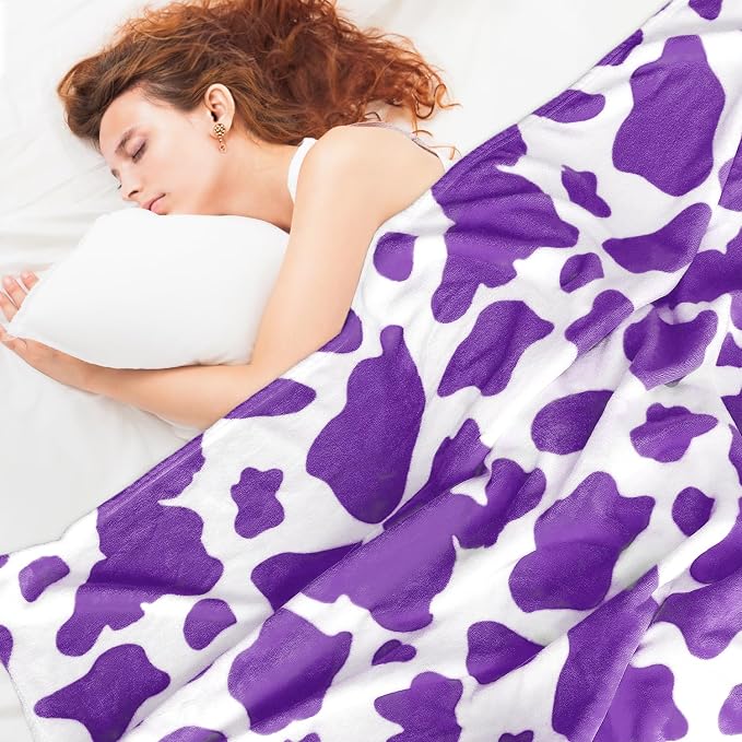 Purple Fleece Blanket for Couch, Cozy Soft GentleSoft Throw Blanket for Women Girls, Lavender Purple Cute Small Throws, Birthday Gifts for Women Mom Sister Best Friend