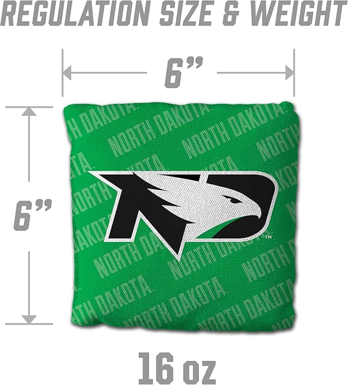 YouTheFan Officially-Licensed NCAA Set of 4 Cornhole Bags - All Weather Regulation 6” x 6” Size - 16oz Weight - Designed in USA
