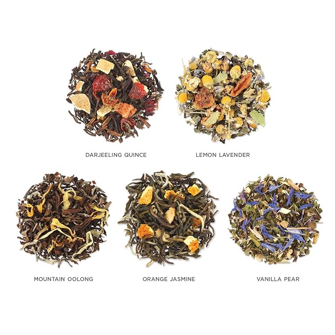Tea Forte Single Steeps Loose Leaf Tea Sampler, Assorted Variety Tea Box, 15 Single Serve Pouches, Lotus Tea