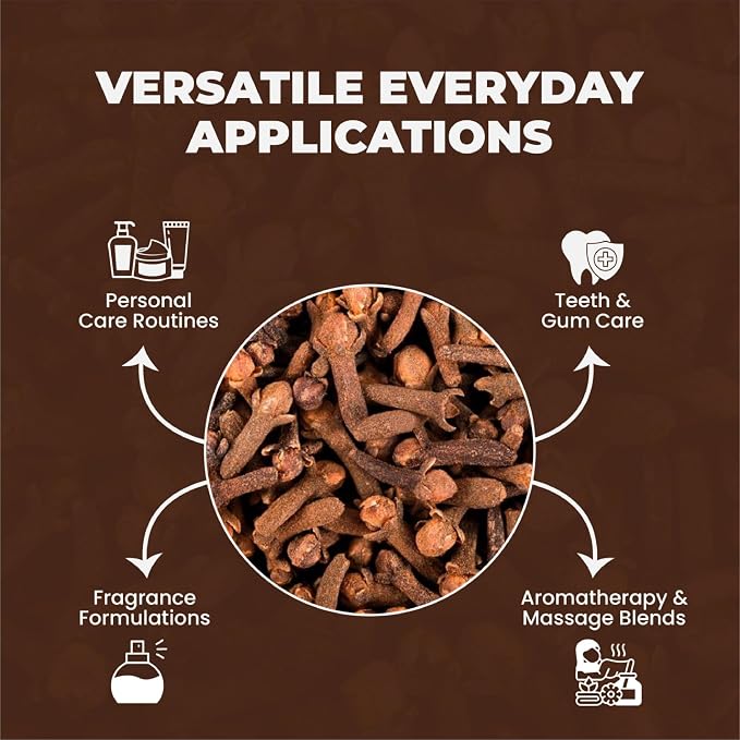 Clove Bud Essential Oil - Steam Distilled 100% Pure Eugenia Caryophyllus Clove Oil for Diffuser, Aromatherapy, Massage, DIY Skincare Hair Care, Warm Spicy Fragrance Natural - Indonesia - 15 ml