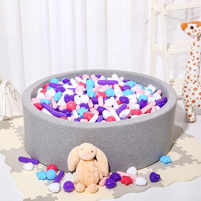 STARBOLO Ball Pit Balls for Toddlers - Macaron 150 Ball Pit Balls Crush Proof Plastic Toy Balls for Toddlers Ball Pits, Ball Pit Play Tent, Baby Pool Water Toys(Mixed 5 Colors)