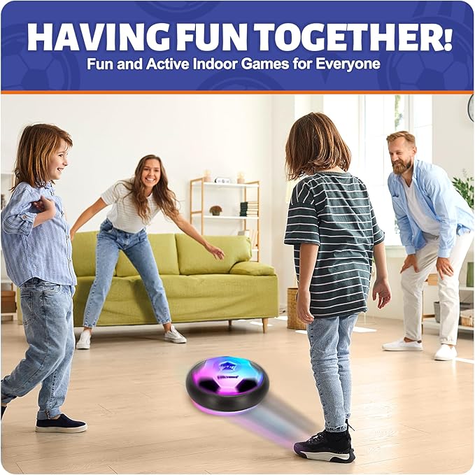 Officygnet Hover Soccer Ball for Kids, Indoor Toys Games Gifts for Boys Age 6, 7, 8, 9, 10, 11, 12 Years Old, Air Floating Light-Up Soccer Toys Games for Kids 6-8, 8-12, Ideal Easter Birthday Gifts
