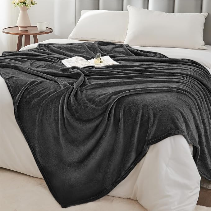 BEDELITE Fleece Blanket Soft Plush King Bed Blanket Charcoal Grey 108"x90" | Ultra Soft Fleece, Plush Microfiber, Lightweight Warmth, All Season Comfort, Fade Resistant, Machine Washable