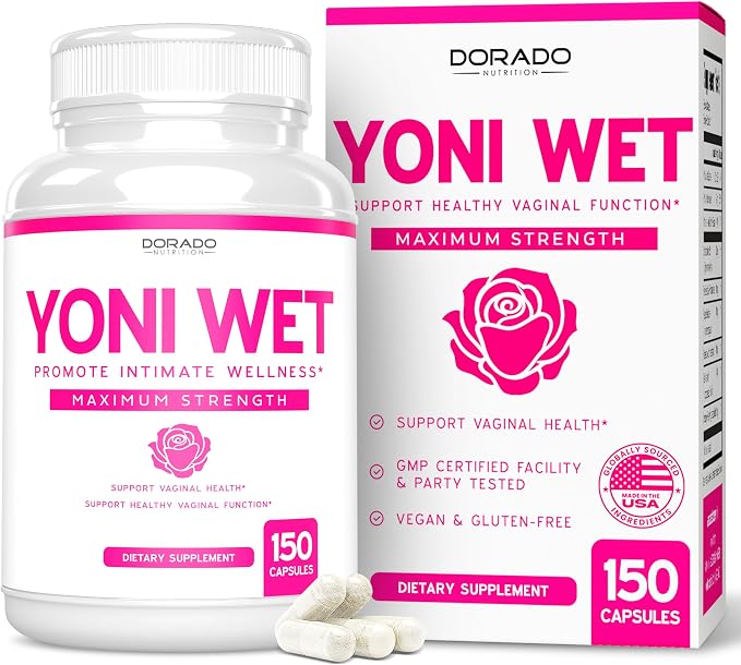 Vaginal Moisturizer & Dryness Supplement (150 Capsules) Support Vaginal Wetness & Health - Female Lubrication - Made in USA - Vegan, Non GMO, 3rd Party Tested - Best Product - 2.5 Month Supply