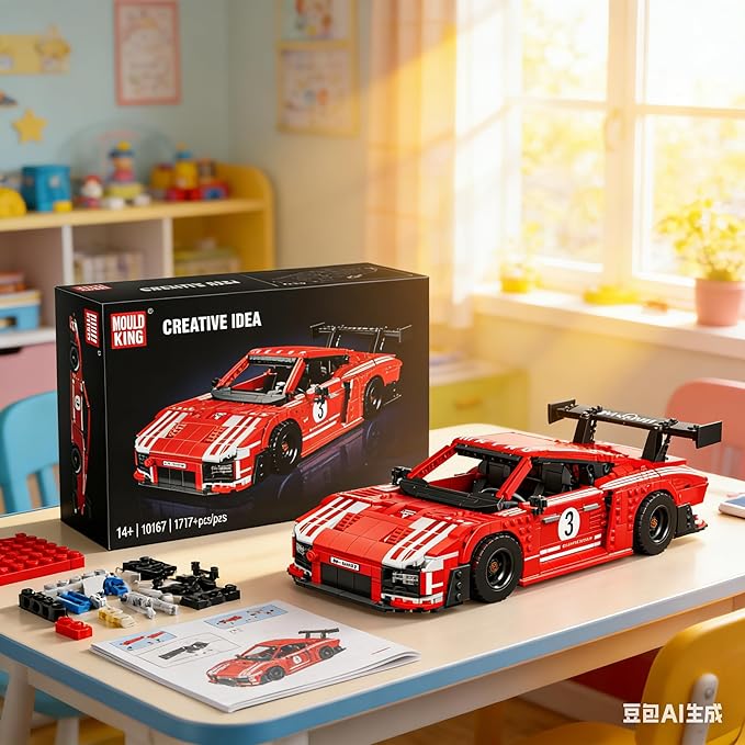 Mould King Car Toy Building Block, 10167 Collectible Speed Champion Cars Building Set, Sports Vehicle Model Build and Display Car for Adults and Aged 14+ (1717 Pieces)