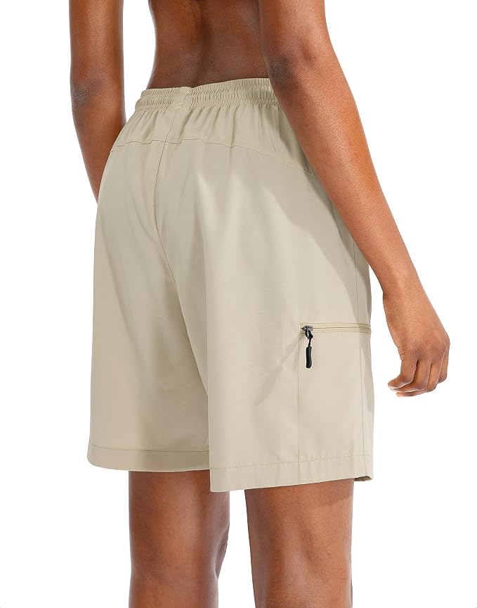SANTINY Women's 5''/ 7''/9'' Hiking Cargo Shorts Quick Dry Lightweight Summer Shorts for Women Athletic Golf Zipper Pockets
