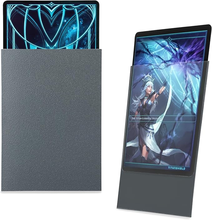 TitanShield Premium Card Sleeves | Compatible with Pokemon, One Piece, Lorcana, Flesh & Blood, & Magic The Gathering MTG | (150 Sleeves - Standard) (1, Slate Gray, Standard | 66x91mm)
