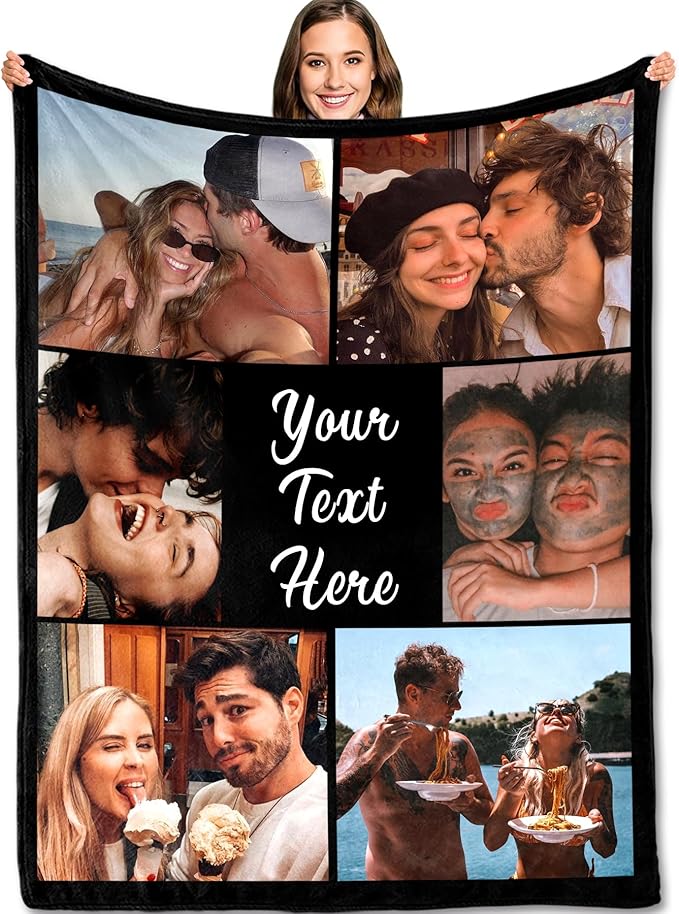 Yofair Ships Next Day, Custom Blanket with Picture Wedding Anniversary Valentines Day Gifts for Him Her Personalized Photo Blankets I Love You Couple Gift for Women Boyfriend Girlfriend Wife Husband