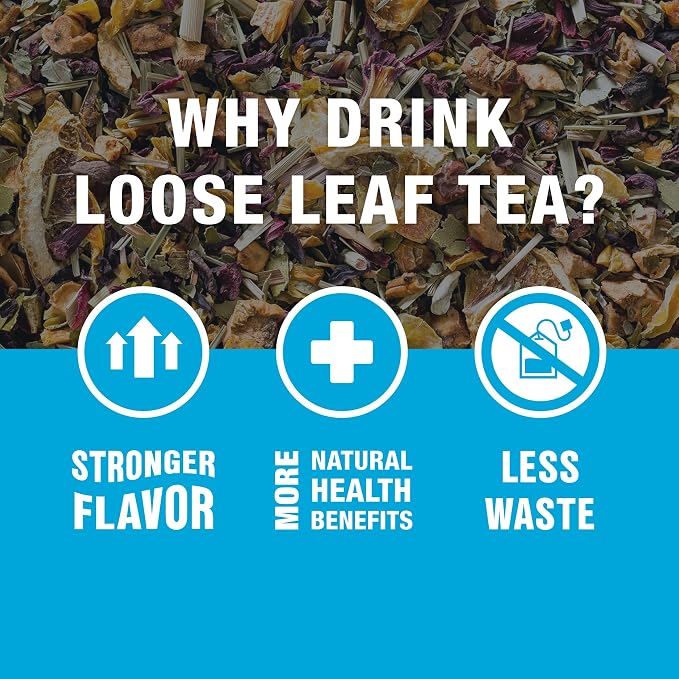 Tiesta Tea - Palm Beach Punch, Loose Leaf, Fruit Punch Herbal Tea, Caffeine-Free Tropical Blend with Apple and Orange, Brews Hot or Iced, 16oz Resealable Bulk Pouch, Up to 200 Cups