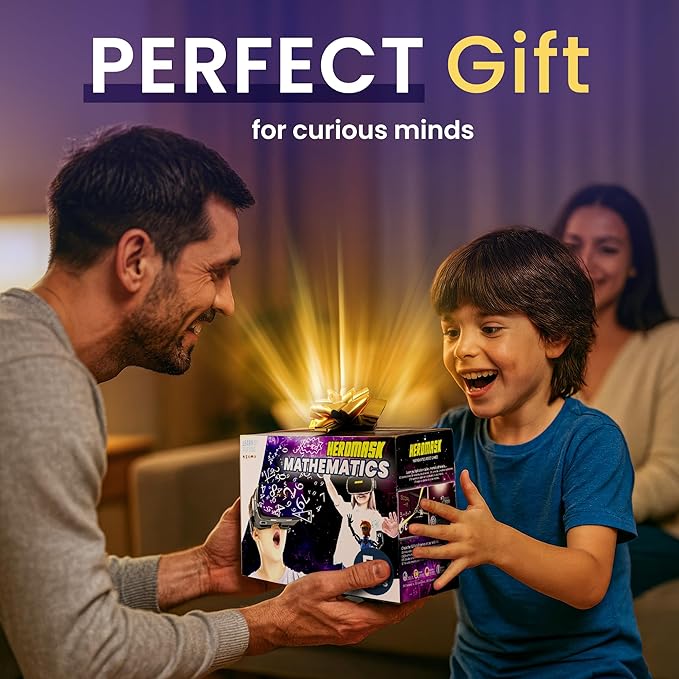 VR Headset + Math Games [Multiplication Subtraction etc] Virtual Games: Gift for Boys & Girls. Cool Educational Toys for Kids 5 6 7 8… Years Old. Virtual Reality Learning Resources Grade 1 2 3 4…8