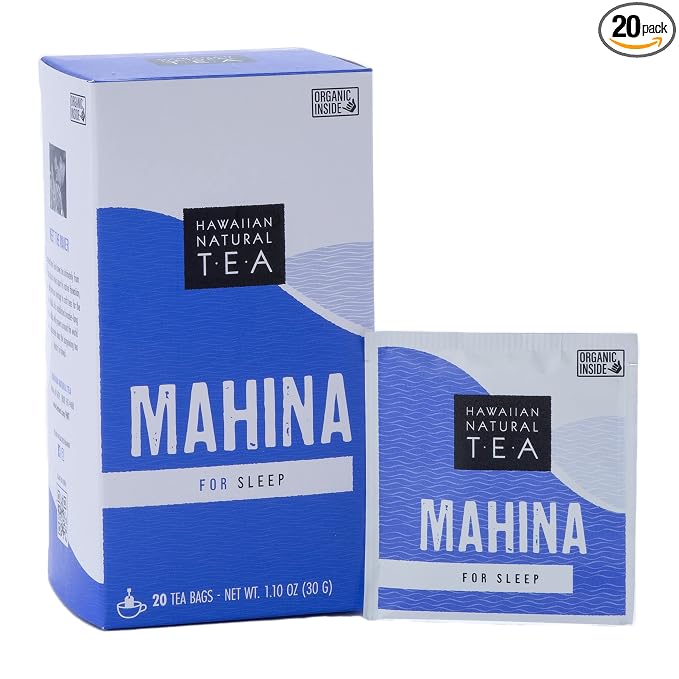 Hawaiian Natural Tea - Mahina Chamomile Tea, All-Natural Herbal Caffeine-Free Tea, Vegan and Keto-Friendly, 20 Tea Bags