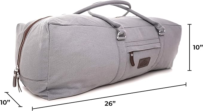 Mount Adams XL Yoga Mat Bag, 26" x 10" x 10", Extra Large Yoga Mat Carrier, Fitness Bag for Exercise Mat, Block, Straps, and Blanket, Canvas Gym Duffle Bag for Workout Accessories