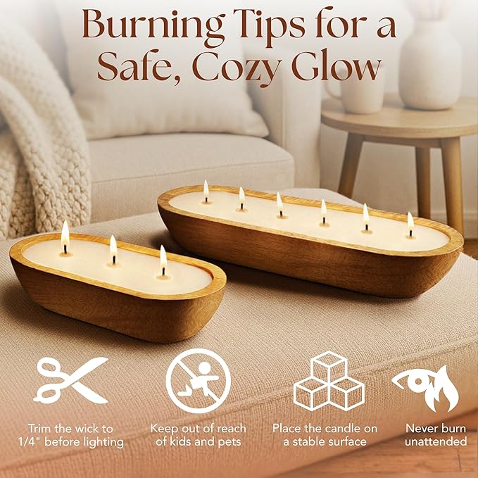 Dough Bowl Candle Co. Lemon Pound Cake Candles for Home - 17x5 70H Lemon Decor for Kitchen or Bathroom, Large Non Toxic Scented Soy Candles for Relaxation Stress Relief, 6 Wick Aromatherapy for Women