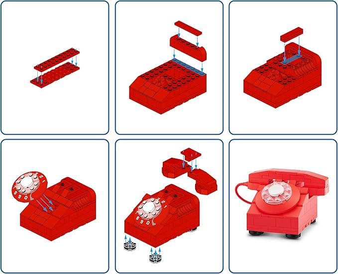 MAX Premium Retro Building Bricks Collection (Telephone) by ZURU, Building Bricks for Teens, Adults and Collectors. Build, Collect and Display Your Ultimate Collection of Retro Technology!