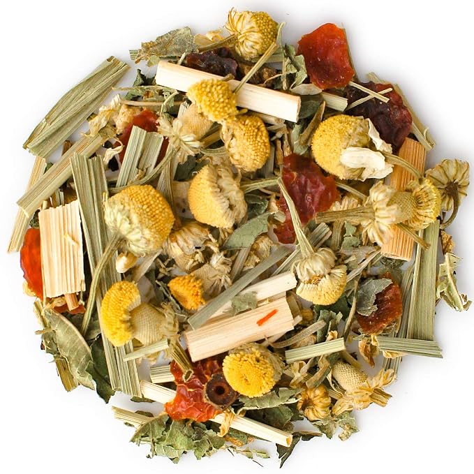 Teabloom Organic Herbal Tea, Chamomile Citrus Petals Loose Leaf Tea, Relaxing Chamomile Blend, USDA and EU Certified Organic, Fresh Whole Leaf in Reusable Gift Canister, 1.41 oz/40 g Canister Makes 35-50 Cups