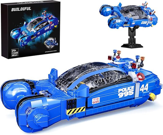 Police Spinner Car Building Set with Stand, Sports Car Blocks Toy, Compatible with Lego, Play and Display Car Building Kit, Ideals Gifts for Fans, Teens and Adults, Ages 12+ (988PCS)