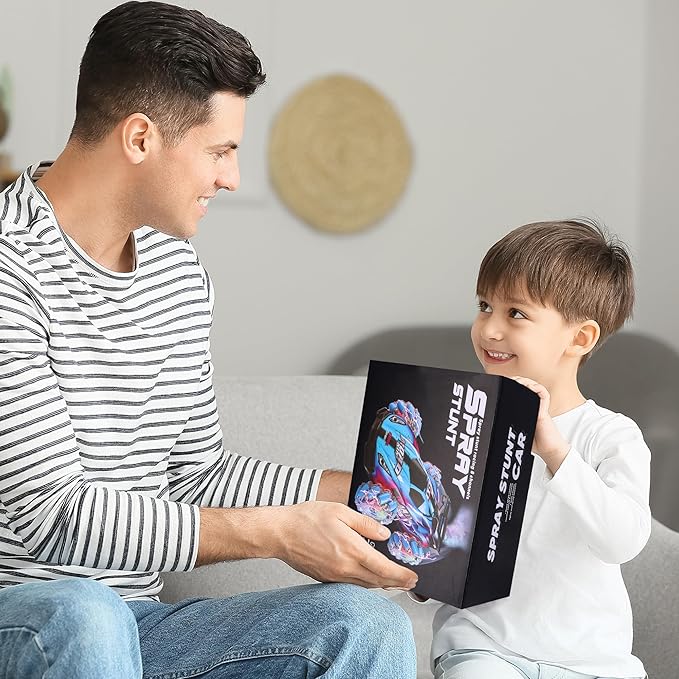 SPRSHY RC Stunt Car Toys - Gesture Remote Control Racing Cars Comes with Spray,Lights,360° Rotation for Kids,Vehicle Birthday Gifts for Boys and Girls Aged 6 7 8 9