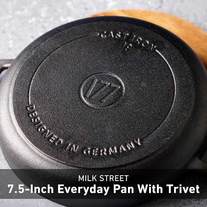 Milk Street 7.5-Inch Everyday Pan with Trivet – Versatile, Pre-Seasoned Nonstick Cookware for Stovetop to Table