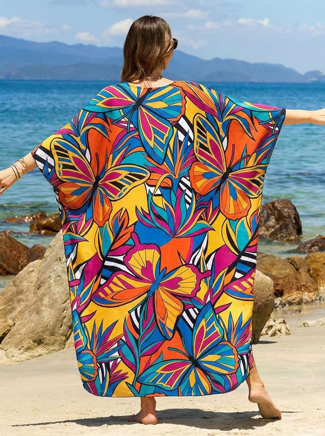 Mumu Dresses for Women Plus Size, Bohemian Kaftan Beach Cover Up Long Maxi Nightgown Soft Loungewear