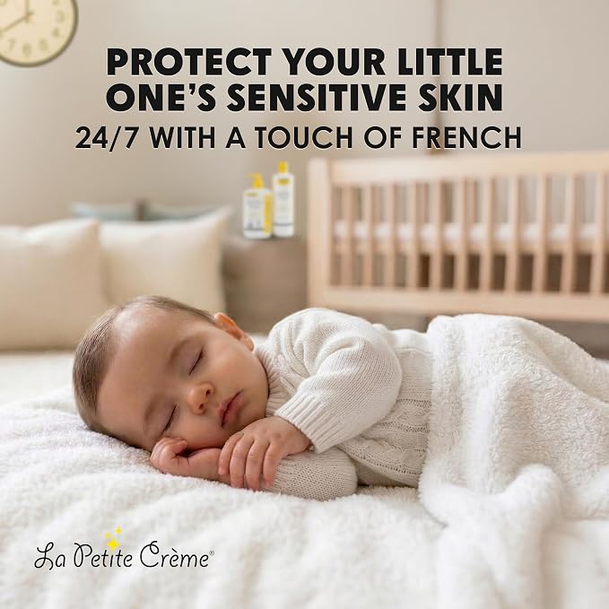 La Petite Creme French Premium Diapering Lotion - Diaper Cream Alternative to Baby Wipes - Moisturizer & Skin Cleanser - USDA Certified Organic Ingredients - Baby Essentials (2 Bottles of 20 oz)