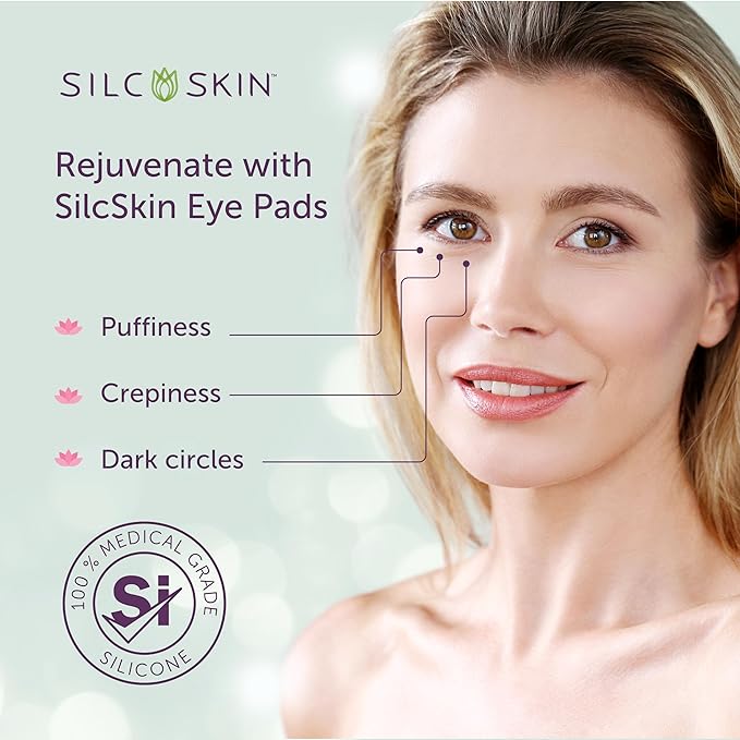 Silc Skin Silicone Eye Pads Reusable Overnight Eye Patches, Medical Grade Silicone For Fine Lines And Puffiness, 20 Day Supply