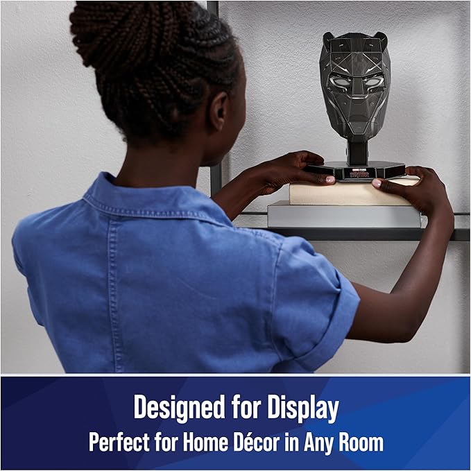 4D Build, Marvel Black Panther 3D Puzzle Model Kit with Stand 82 Pcs | Wakanda Forever Black Panther Desk Decor | 3D Puzzles for Adults & Teens 12+