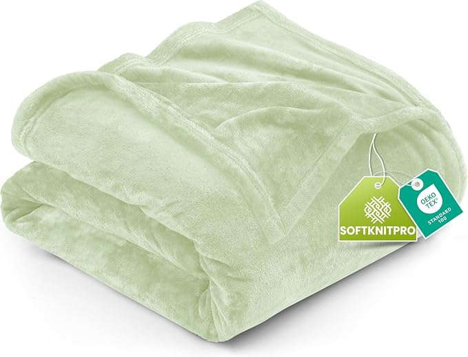 Utopia Bedding Soft Fleece Bed Blanket Twin Size Sage Green (60x80 Inch) | Microfiber Plush Warm Lightweight Breathable Cozy Blanket Anti-Static, All Season Use, Gift for Women and Men