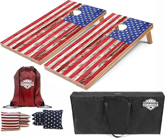 World Series of Cornhole Regulation Size Cornhole Boards - Lightweight & Durable All-Wood Construction | Backyard Bean Bag Toss Set | Outdoor Game for Tailgates & BBQs