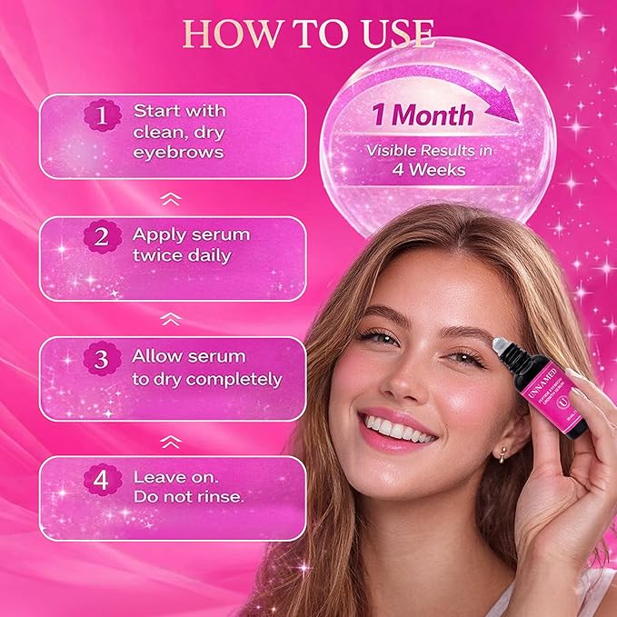 UNNAMED Peptide Eyebrow Growth Serum with 6X More Active Ingredients - Brow Serum for Thicker Fuller Brows, Sparse Thinning and Over-Plucked - 30ml Roller Ball