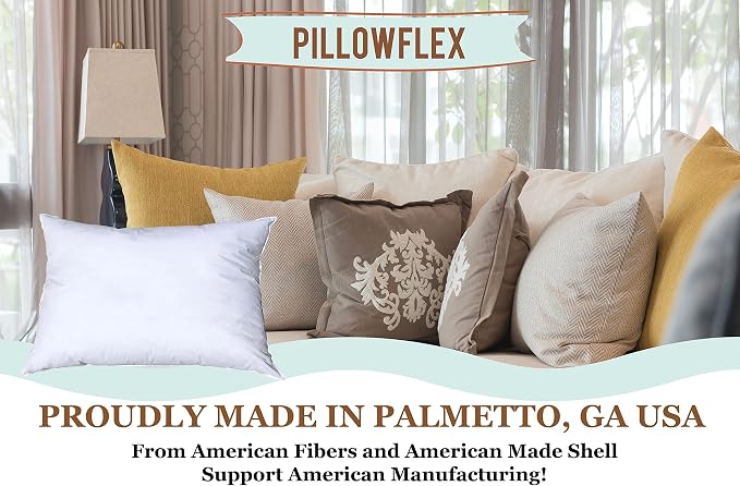 Pillowflex Synthetic Down Pillow Insert 20x30 in - Karate Chop Pillow | Set of 2 - Large Rectangle Sham Forms, Plush Polyester Cotton Blend, Cloud-Like Comfort, Clump-Resistant Fill, Smooth Finish