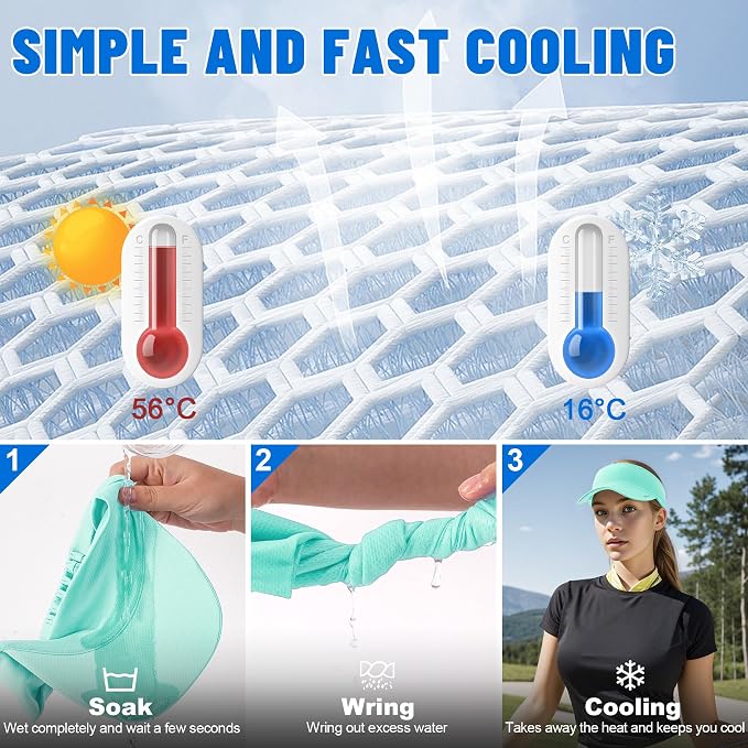 Sukeen Cooling Stretchy Sun Visor for Women Men UV Protection Cooling Hat | Lightweight quick-dry free size vizor with instant cooling, sports visor hat for golf, tennis, cycling, running, pickleball