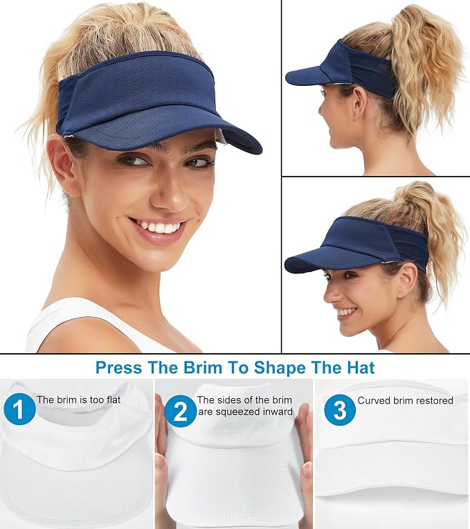Sun Visor Hats Lightweight Stretchy for Running Tennis Golf | Portable,Mesh breathable,Quick-dry,Cooling Visor Hat,Stretch Fit,For Outdoor Sport Pickleball,Beach Volleyball