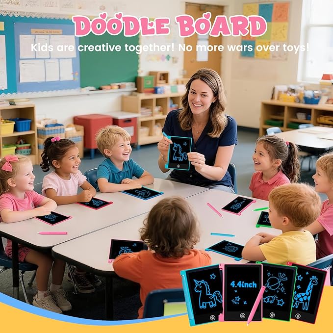 24 Pack 4.4 Inch Mini LCD Writing Tablet for Kids, Erasable and Reusable Toddler Doodle Board, Ideal School or Party Favors Gift for Age 3 Years Old and Above