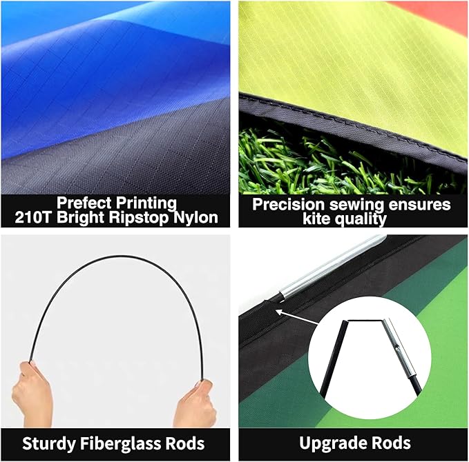 Kites for Kids and Adults, Easy to Fly for Beach, Single Line Kite Set for Beginners