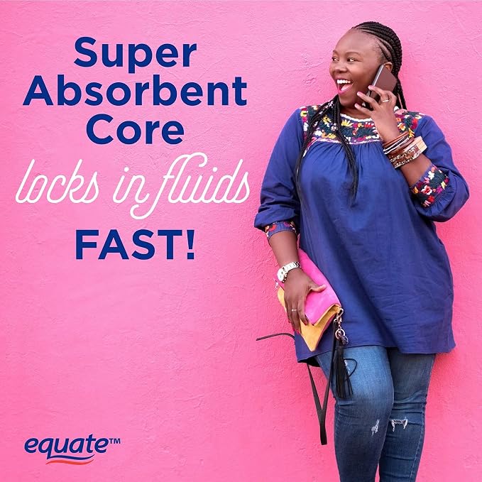 Equate Maxi Pads, Super Absorbency, 48 Count, Made in USA