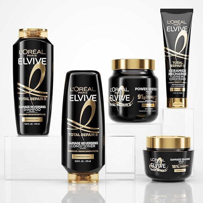 L'Oreal Paris Elvive Total Repair 5 Protein Recharge Leave In Conditioner Treatment and Heat Protectant, 5.1 Ounce