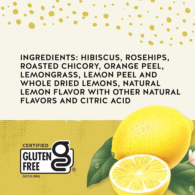 Celestial Seasonings Lemon Zinger Herbal Tea, Caffeine Free, 20 Tea Bags Box
