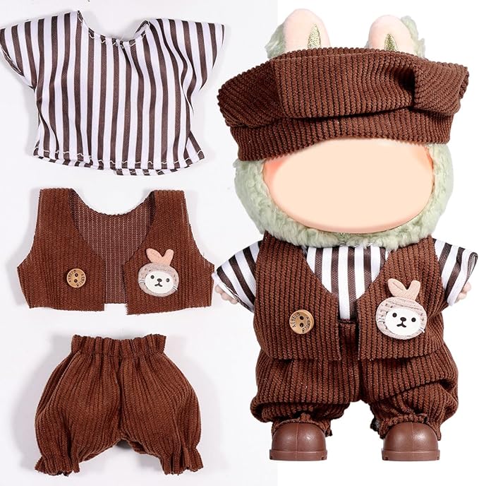 AICase for 17cm Doll Clothes/Outfit,Clothing Set for 17cm Doll,3 Piece Set Hat Clothing,Boys and Girls Stylish Adorable Clothes Accessories_08