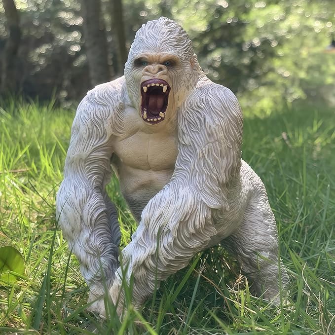 Gorilla Toys with Realistic Rock Action Figure Rampage Gorilla Fight Mode Gorilla Ape Solid Wild Animal Figurines for Role Playing Story Telling Toy and Christmas Birthday Gift for Kids