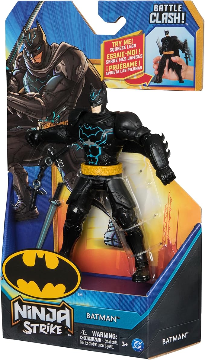 DC Comics, Batman Battle Clash 6” Ninja Strike Batman Action Figure with 2 Ninja Accessories, Super Hero Kids Toys for Boys and Girls Ages 3 & Up