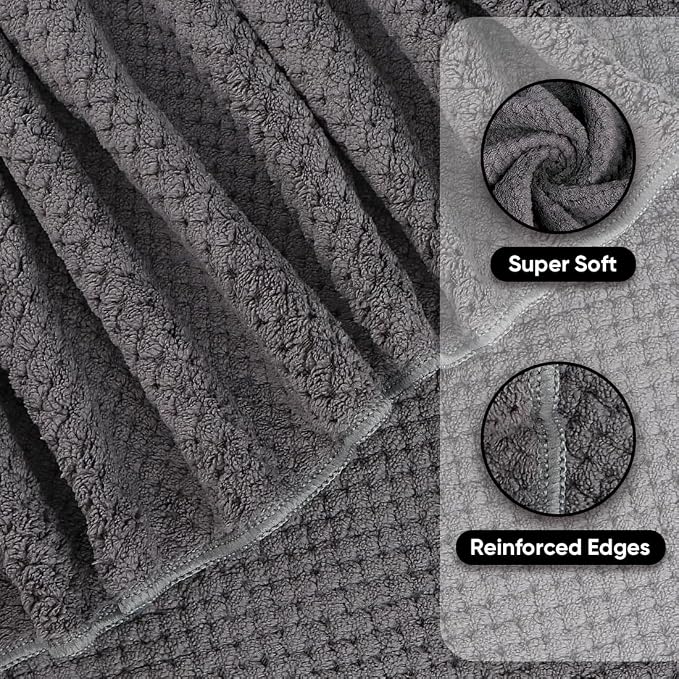 HOMEXCEL Grey Bath Towels 2 Pack, Microfiber Bathroom Towel, Super Soft Highly Absorbent Bath Towel Set, Quick Drying Towels for Sport, Yoga, SPA, Fitness