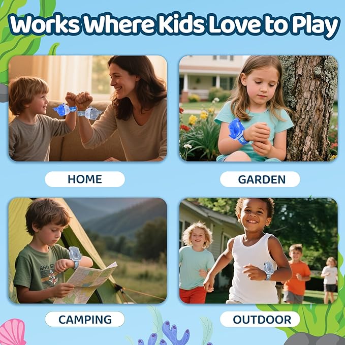 Vvinca Walkie Talkies for Kids 2 Pack - Toys for Boys Age 3-5 5-7 8-12 Christmas Birthday Gifts for Toddlers Adjustable Strap Long Range Clear Sound Camping Outdoor Game Shark Walkie-Talkie