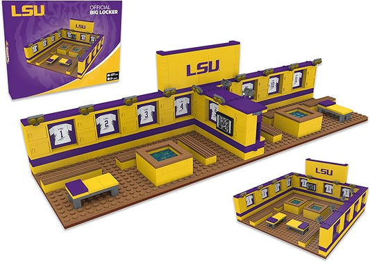 Pro-Lion LSU Tigers Big Locker Room Building Kits - 437 Pieces & Printed Decal Graphics | 3D Bricks Puzzle | Fighting Tigers Football Gifts for Boys, Men & Kids Aged 5+ | Games for Creative Fans