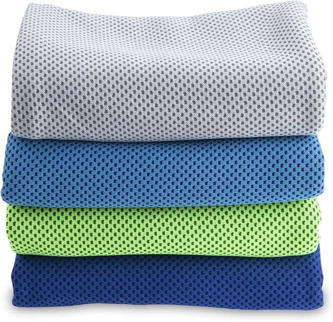 SMALLElectric 8 Packs 40"x 12" Microfiber Multicolor Solid Cooling Towel (Temperature Regulating) for Yoga, Sport, Gym, Workout, Fitness, Running
