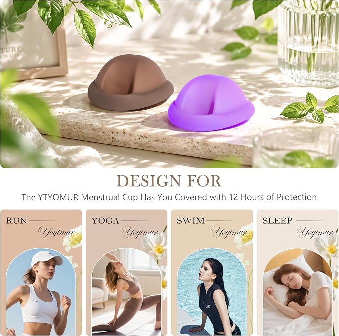 YTYOMUR Reusable Menstrual Disc - Soft & Comfortable, Leakproof Menstrual Cup Alternative - Pack of 2 (Large Size)