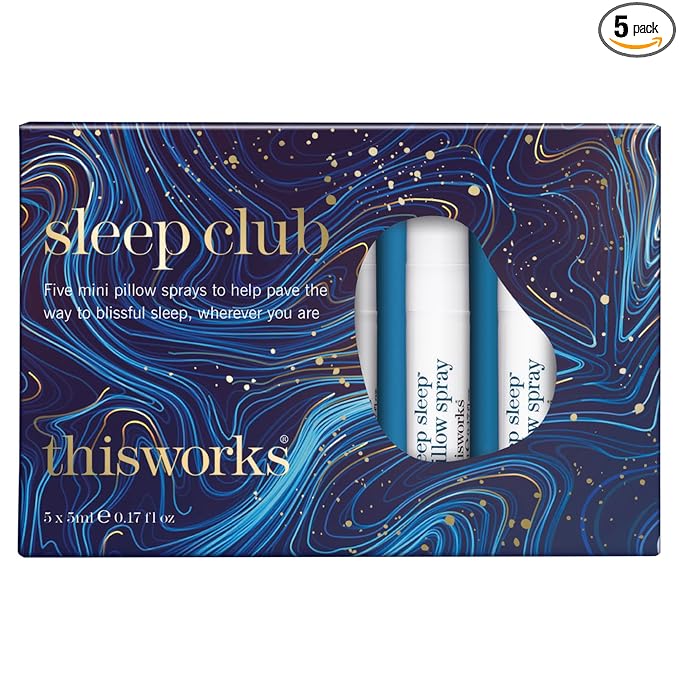 THISWORKS Sleep Club Set – 5 x Deep Sleep Pillow Spray 5ml – Mini Aromatherapy Sprays with Lavender, Chamomile & Vetivert