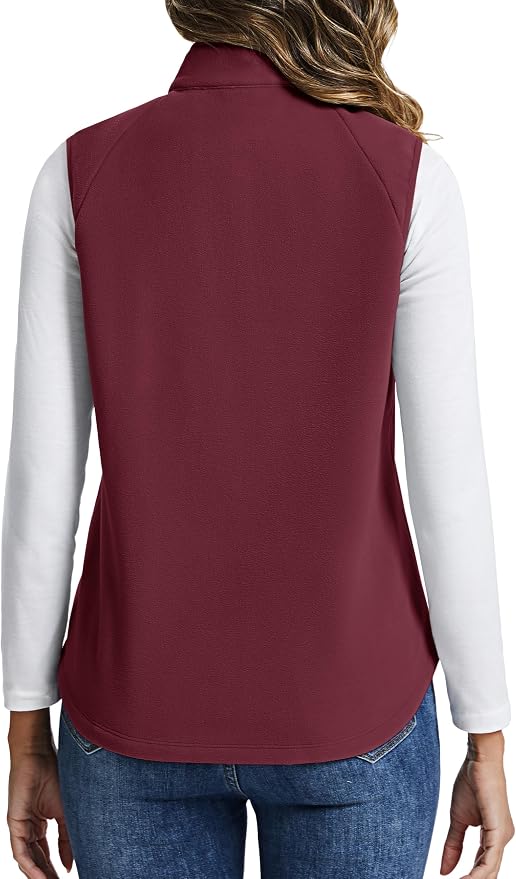 TACVASEN Women Polar Fleece Zip Up Vest with Pockets Lightweight Outerwear | Warm Thermal Sleeveless Jacket Suitable for Hiking Camping Travelling in Cool Autumn and Winter Weather