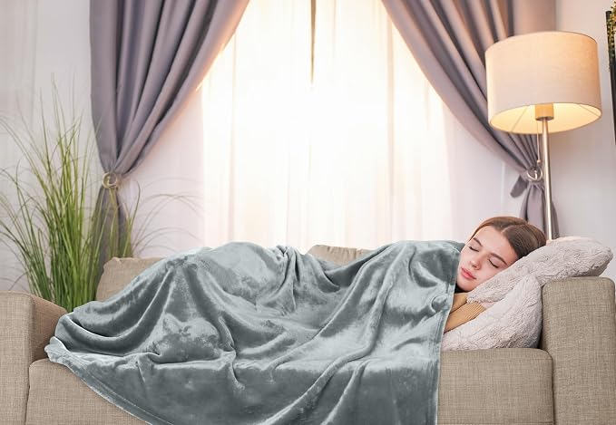 Utopia Bedding Soft Fleece Bed Blanket Twin Size Ash Grey (60x80 Inch) | Microfiber Plush Warm Lightweight Breathable Cozy Blanket Anti-Static, All Season Use, Gift for Women and Men