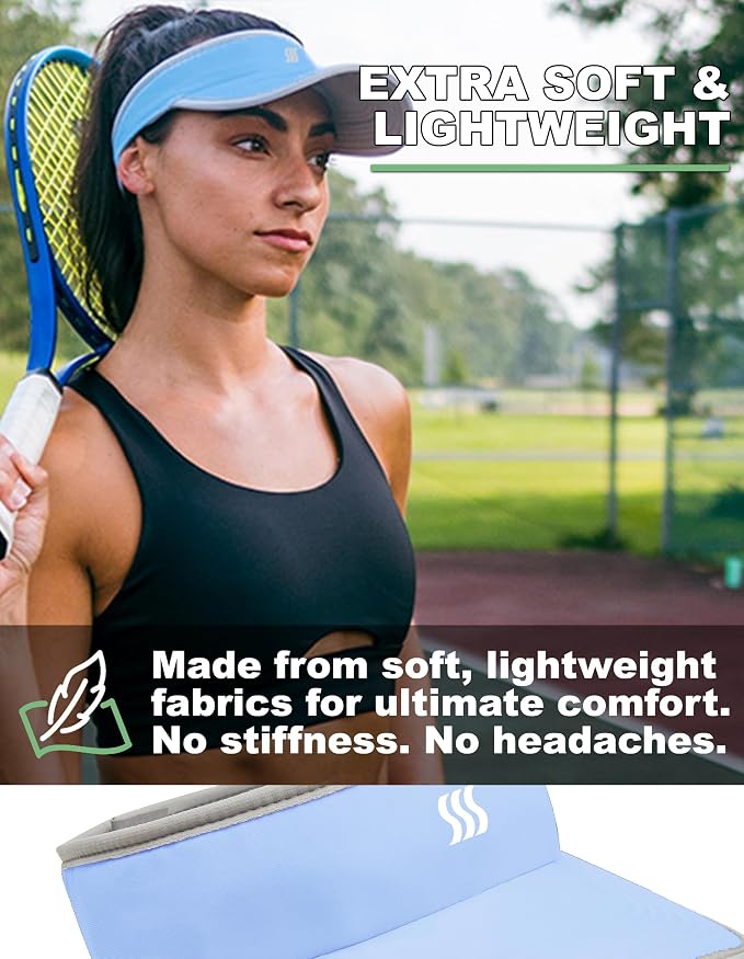 Sport Visor for Women. Sweat‑Wicking Visor for Running, Pickleball, Tennis & Golf. Lightweight & Adjustable Fit